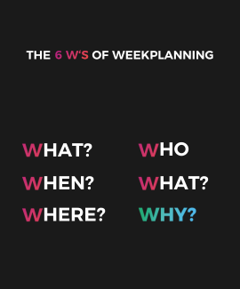 6 W-questions for weekly planning