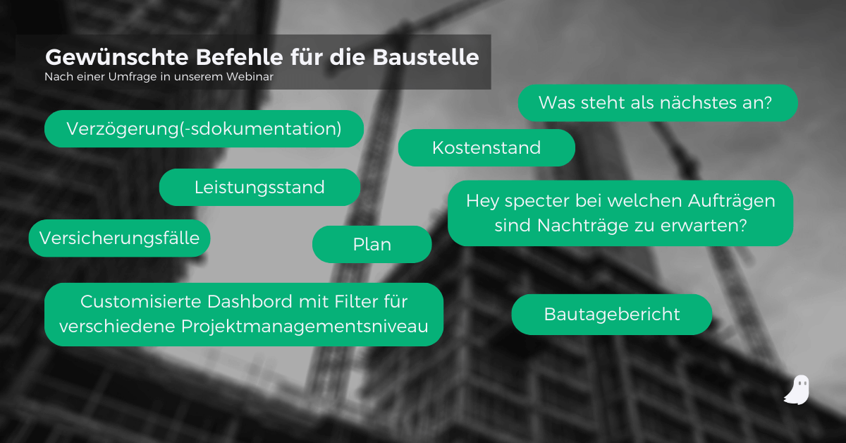 Gewünschte Specter KI befehle für die Baustelle