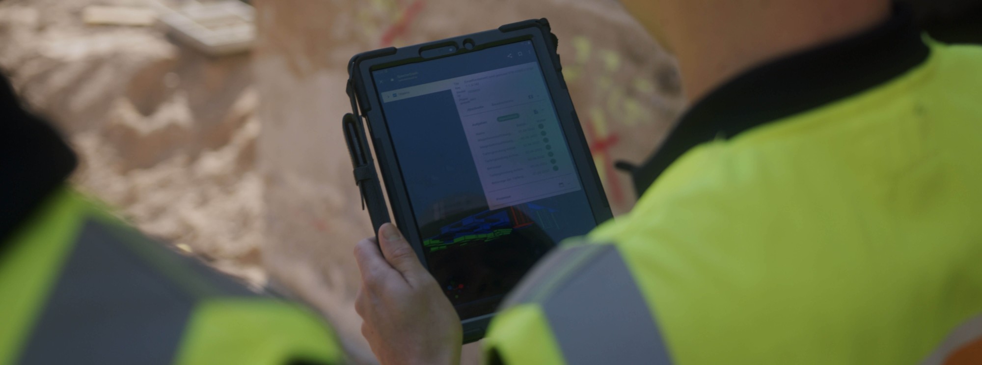 An Ipad on the construction site using specter